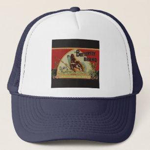 Butterfly Antique Advertising Label Trucker Hat