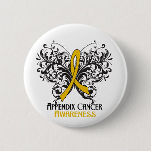Butterfly Appendix Cancer Awareness 2 Inch Round Button