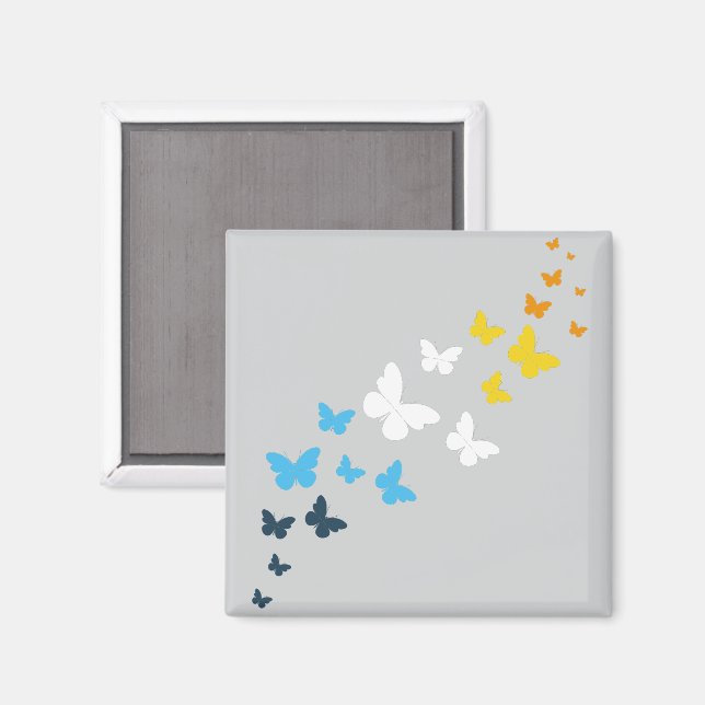 Butterfly AroAce Pride - AroAce Flag Colours Magnet (Front/Back)