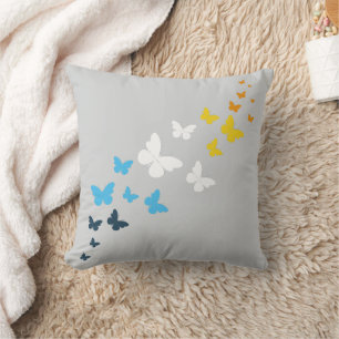 Butterfly AroAce Pride - AroAce Flag Colours Throw Pillow