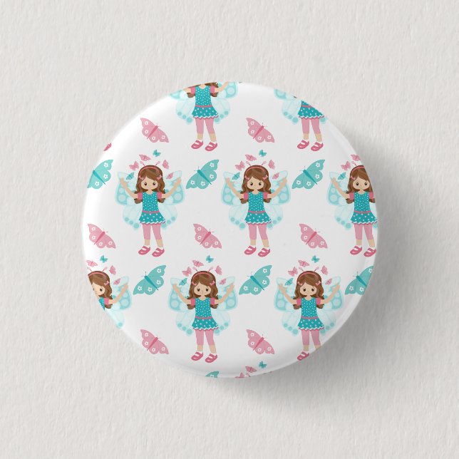 Butterfly Art 1 Inch Round Button (Front)
