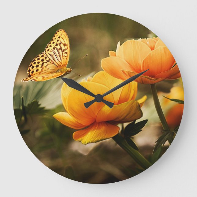 Butterfly Art 32 Wall Clocks & Numeral Options (Front)