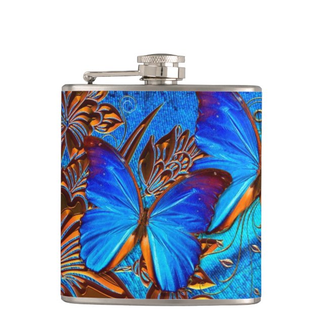 Butterfly Art 35 Wrapped Flask (Front)