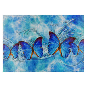 Butterfly Art 37 Decorative Glass Cutting Board