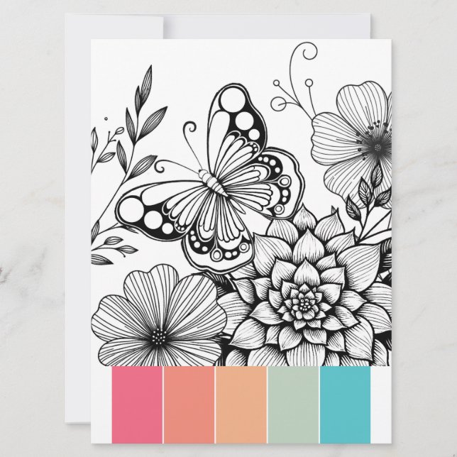 Butterfly Art Card with Colour Schemes (Front)