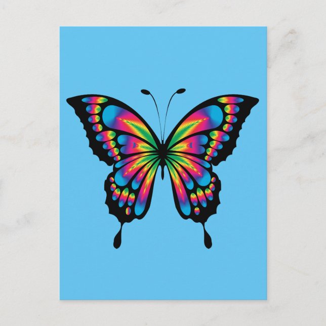 BUTTERFLY ART COLORFUL Postcard (Front)