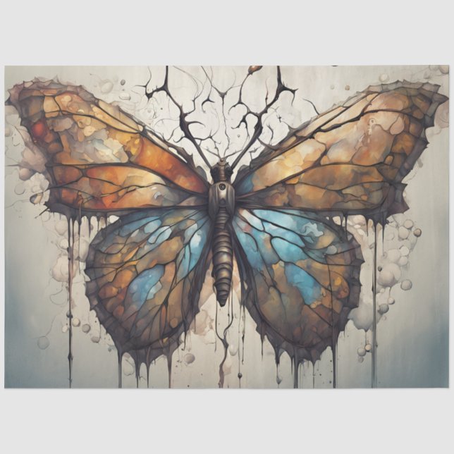 Butterfly Art Decoupage Paper | Abstract Butterfly (Front)
