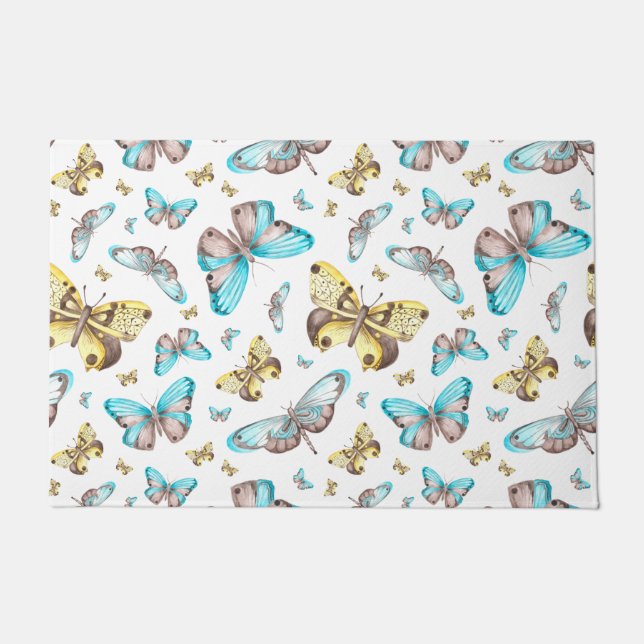 Butterfly Art Drawing Doormat (Front)