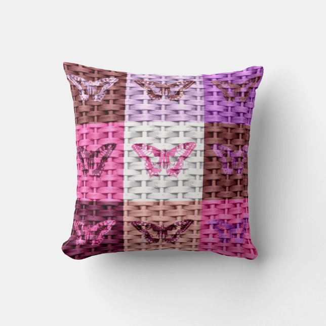Butterfly Art Graphic Design 2 Throw Pillow (Front)