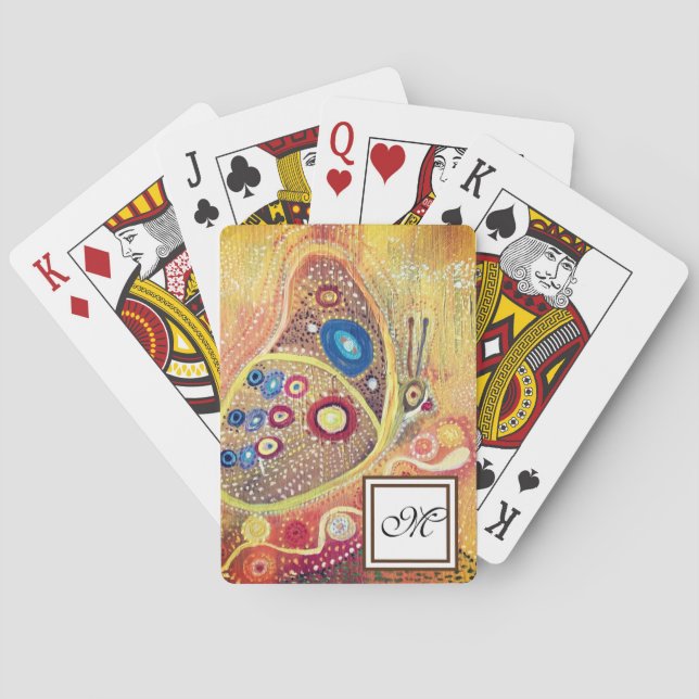 Butterfly  Art Monogram Playing Cards (Back)