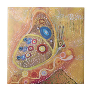 Butterfly Art Painting Ceramic Photo Tile