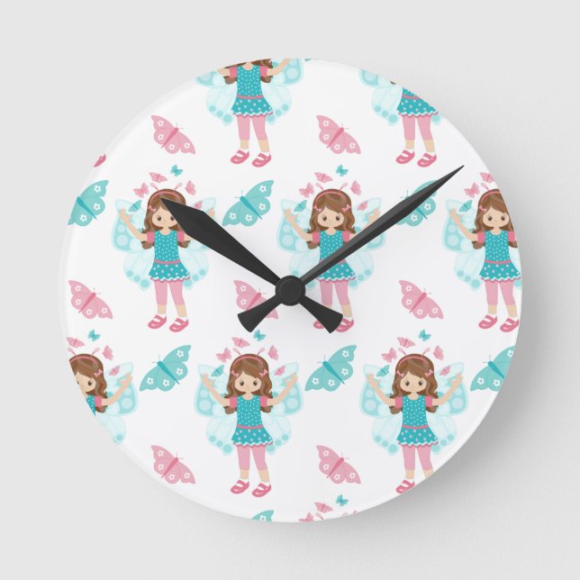 Butterfly Art Round Clock (Front)