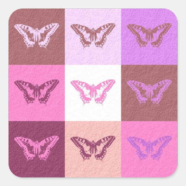 Butterfly Art Square Sticker (Front)