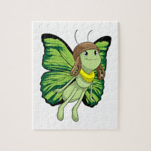 Butterfly as Pilot with Pilot hat Jigsaw Puzzle