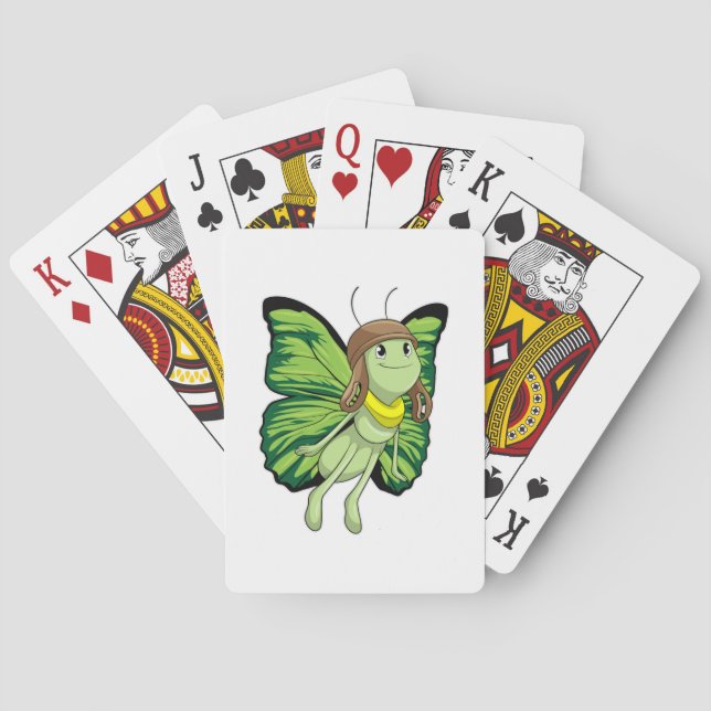 Butterfly as Pilot with Pilot hat Playing Cards (Back)