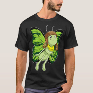 Butterfly as Pilot with Pilot hat T-Shirt