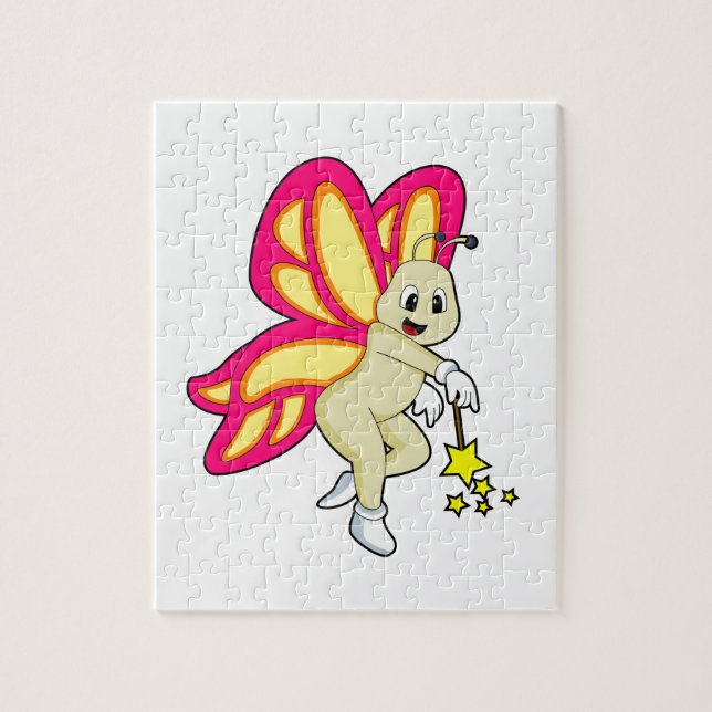 Butterfly as Wizard with Magic wand Jigsaw Puzzle (Vertical)