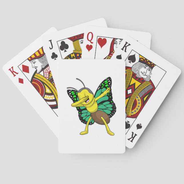 Butterfly at Hip Hop Dance Dab Playing Cards (Back)