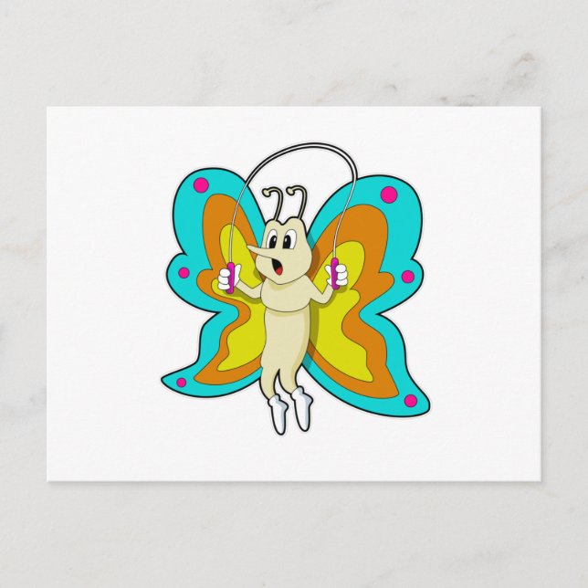 Butterfly at Jumping rope Fitness Postcard (Front)