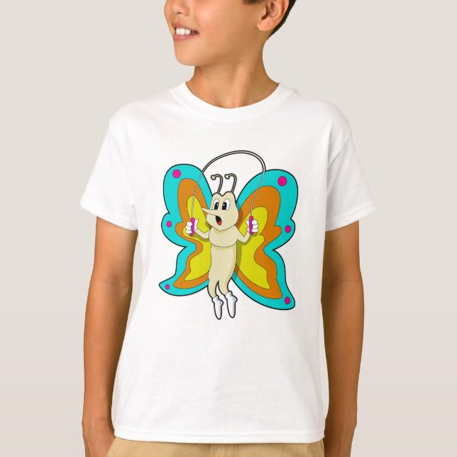 Butterfly at Jumping rope Fitness T-Shirt (Front)