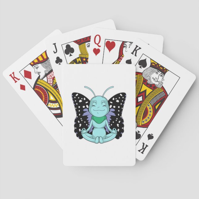 Butterfly at Yoga Stretching Legs Playing Cards (Back)
