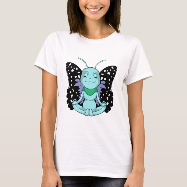Butterfly at Yoga Stretching Legs T-Shirt (Front)