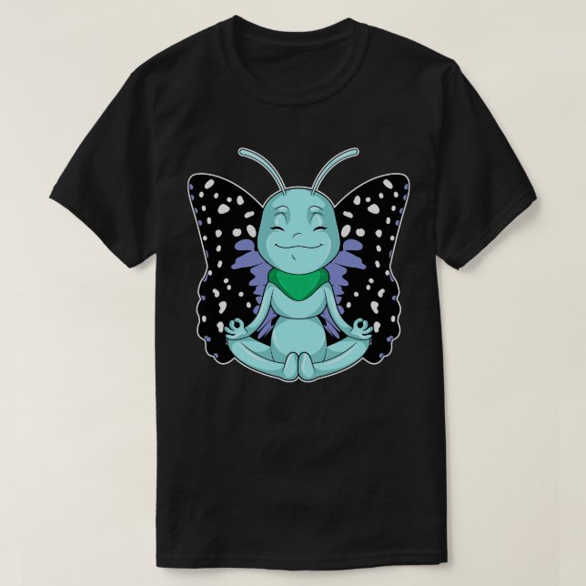 Butterfly at Yoga Stretching Legs T-Shirt (Design Front)
