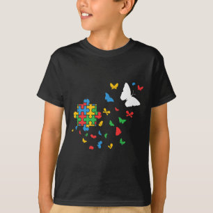 Butterfly Autism Puzzle Autistic Autism Awareness  T-Shirt