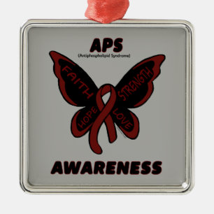 Butterfly/Awareness...APS Metal Ornament