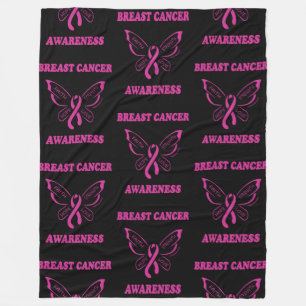 Butterfly/Awareness...Breast Cancer Fleece Blanket
