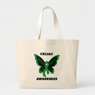 Butterfly/Awareness...Celiac Large Tote Bag