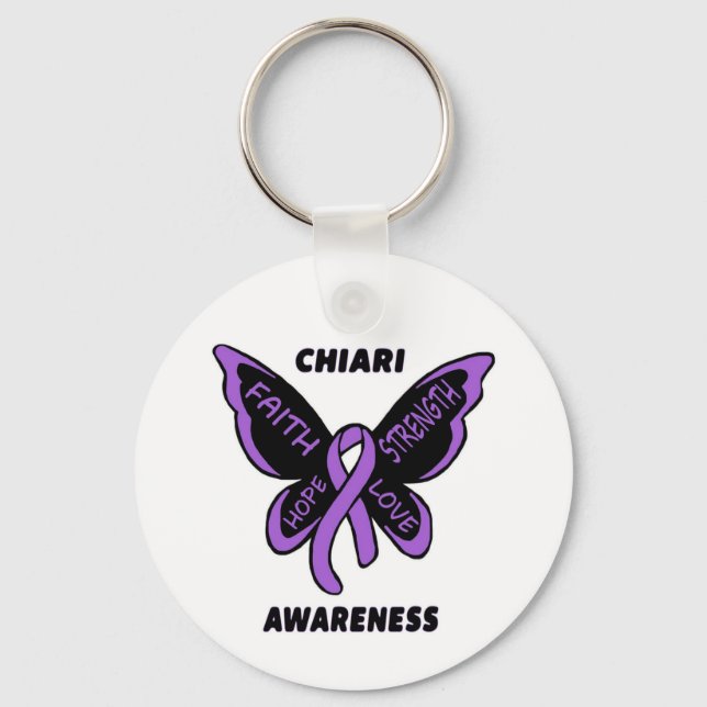 Butterfly/Awareness...Chiari Keychain (Front)