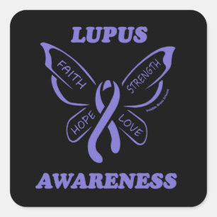 Butterfly/Awareness...Lupus Square Sticker