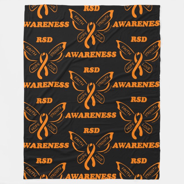 Butterfly/Awareness...RSD Fleece Blanket (Front)