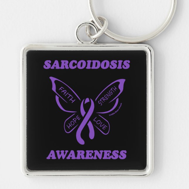 Butterfly/Awareness...Sarcoidosis Keychain (Front)