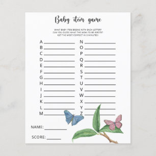 Butterfly - Baby Item Game. Baby Shower Game