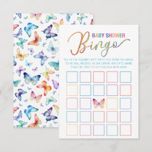 Butterfly Baby Shower Bingo Game