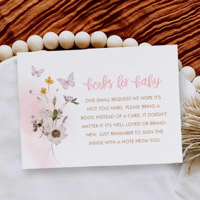 Butterfly Baby Shower Books for Baby Card (Butterfly and Wildflower books for baby Card)