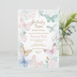 Butterfly baby shower butterfly kisses baby shower invitation