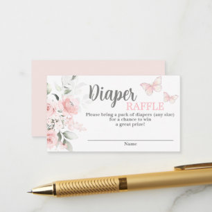Butterfly Baby Shower Diaper Raffle Enclosure Card
