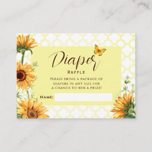 Butterfly Baby Shower Diaper Raffle Ticket