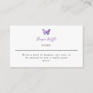 Butterfly Baby Shower Elegant Diaper Raffle Script Enclosure Card