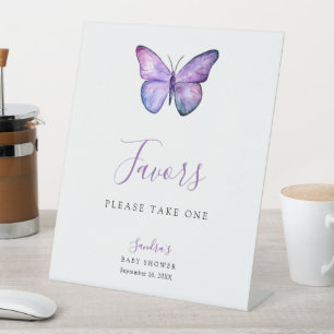 Butterfly Baby Shower Elegant Favours party sign