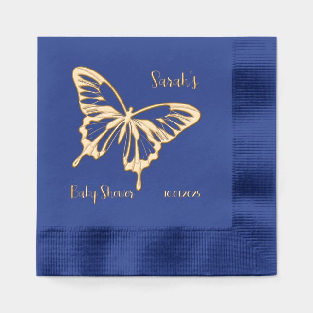 Butterfly Baby Shower Foil Napkins (Front)