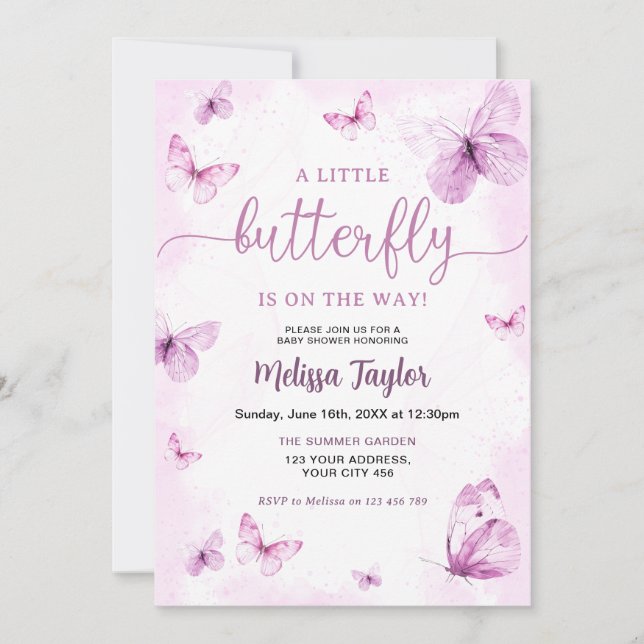 Butterfly Baby Shower Invitation (Front)