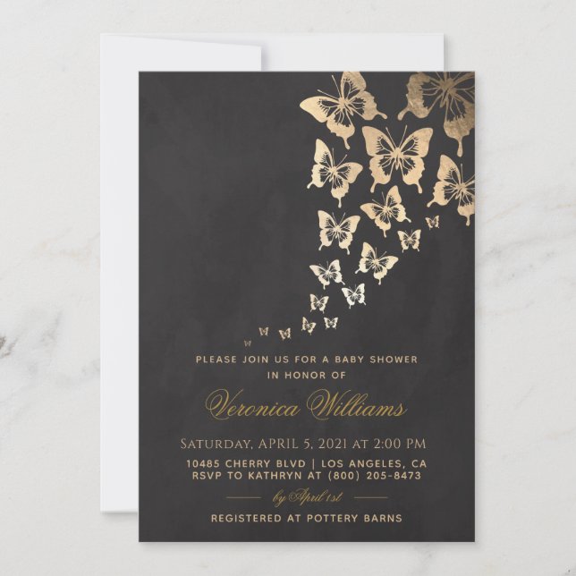 Butterfly Baby Shower Invitation (Front)