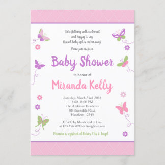 Butterfly Baby Shower Invitation