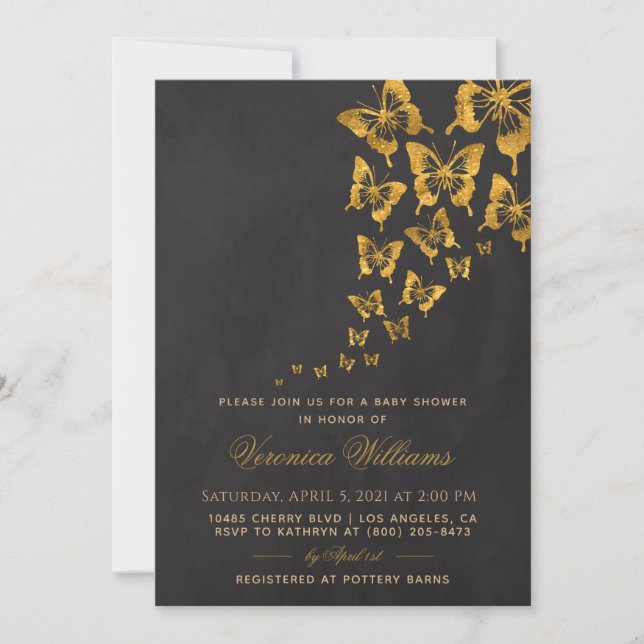 Butterfly Baby Shower Invitation (Front)