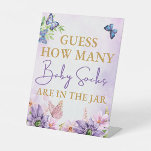 Butterfly Baby Shower It's A Girl Pedestal Sign