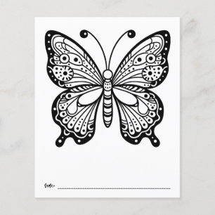 Butterfly Baby Shower Kids Activity Colouring Page